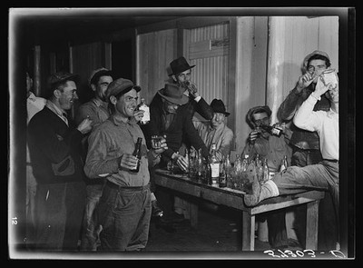Delacroix Island Louisiana 1941 Spanish Muskrat Trappers Fur Auction Drinks