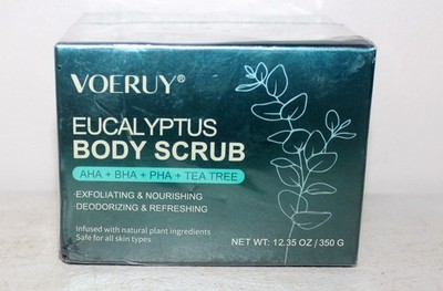 Eucalyptus Body Scrub 12.35oz by Voeruy Exfoliating Deodorizing Refreshing