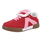 Women's low top sneaker with hole lacing Ital design 7870 in pink