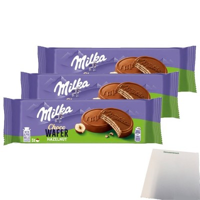 Milka Gebäck Choco Wafer Haselnuss 3er Pack 3x150g Packung usy Block