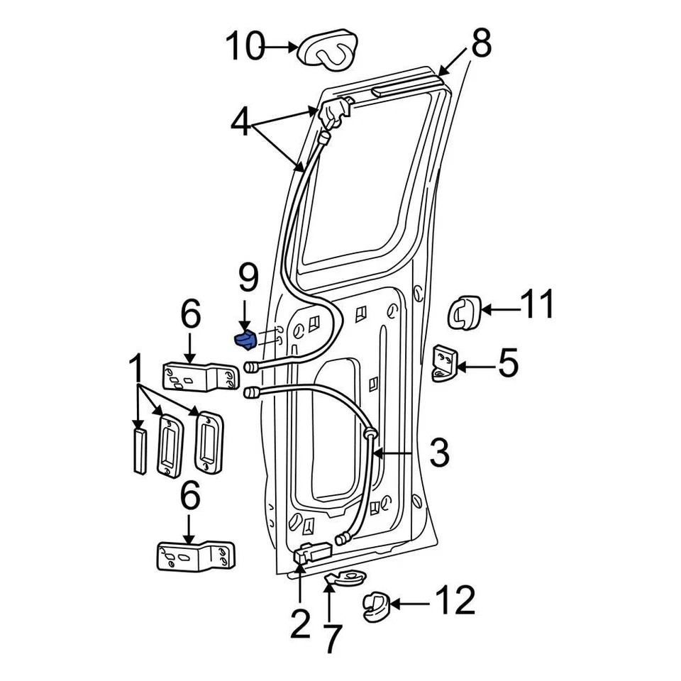 For Ford E-350 Super Duty 99-14 Ford Center Rear Door Lock Striker Plate - Image 4 of 4