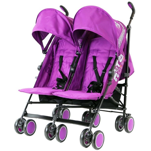 obaby double stroller purple