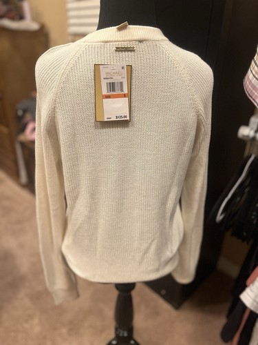 Michael Kors NWT Sweater Size Small Gold MK At Shoulders ($125 In Store) - Picture 2 of 5