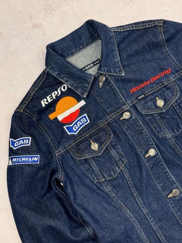 Gas Denim Jacket Honda Repsol Racing Michelin Womens Ladies size M- L - Picture 6 of 24