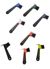 Hoof Pick with Brush and Rubber Grip Choice - Blue Green Orange Pink Purple Red