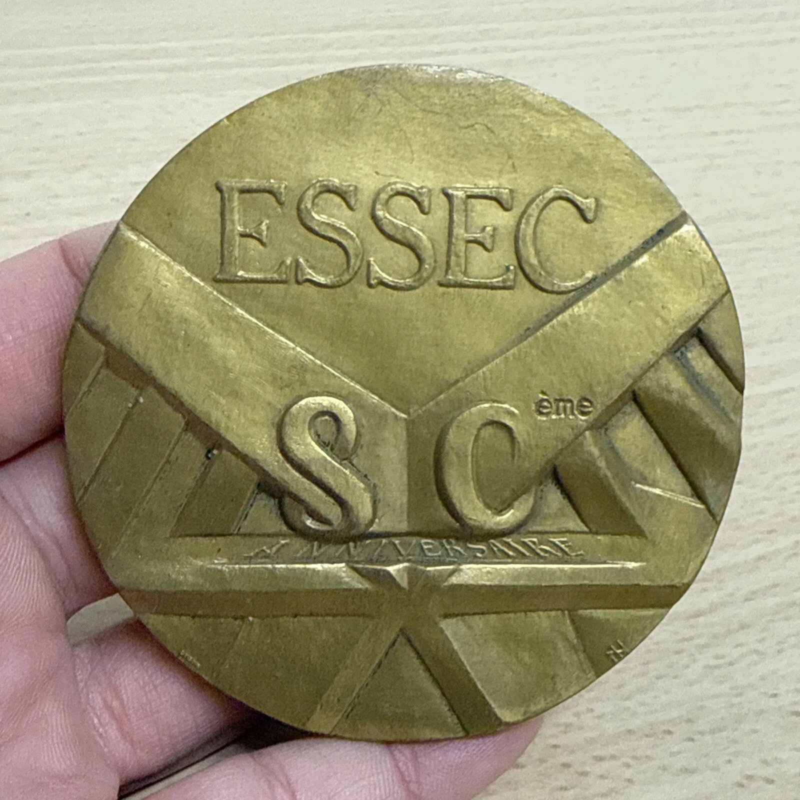 Médaille Essec 80 ère Anniversaire Prisme En Bronze 1986