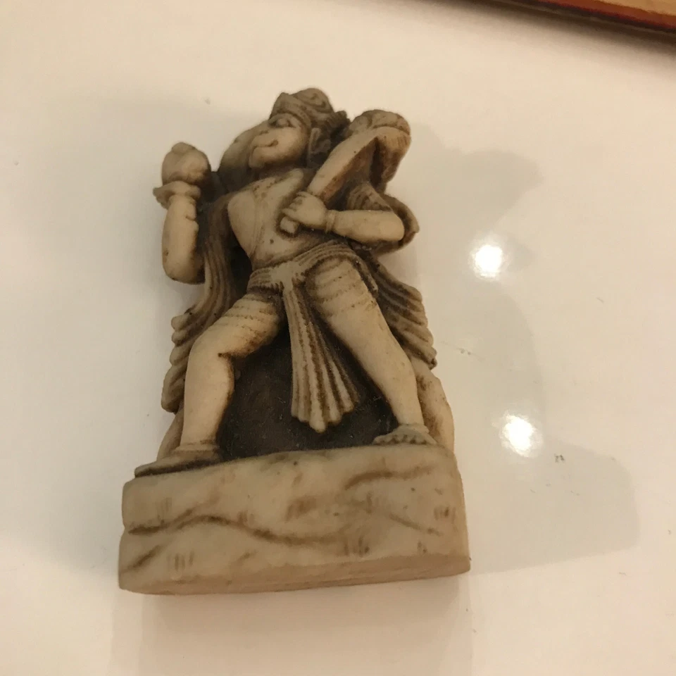 Estatua de piedra de jabón hecha a mano vintage de 2,5" mono Hanuman NOI Foto 4 de 4