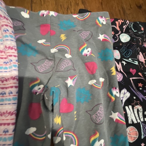 Girls Leggings Pants Lot Of 5 Medium 5/6/7/8 Stretch Graphic Busy Cat & Jack EUC - Picture 3 of 21