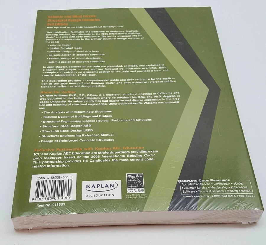 Seismic and Wind Forces Structual Design Examples By Alan Williams NEW 3rd Edt - Image 3 of 3
