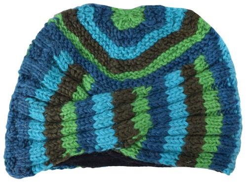 Laine Handknit Chaud Doublé Polaire Vif Hiver Hippie Noeud Bonnet Népalaises - Picture 4 of 31