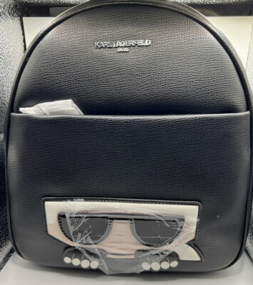 NWT Karl Lagerfeld Paris Black Backpack ? Karl Lagerfeld Paris Nylon Backpack Black/Black Sherpa | eBay main image 2