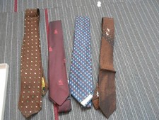 4 vintage skinny / narr ties various makers brown and blue