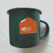 GSI Outdoor 12 oz Green Enamel Cup Mug Camping NEW