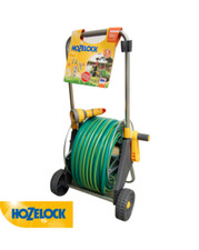 Hozelock Premium Metal Hose Cart With 50m Hose Multi Spray Gun & Fittings