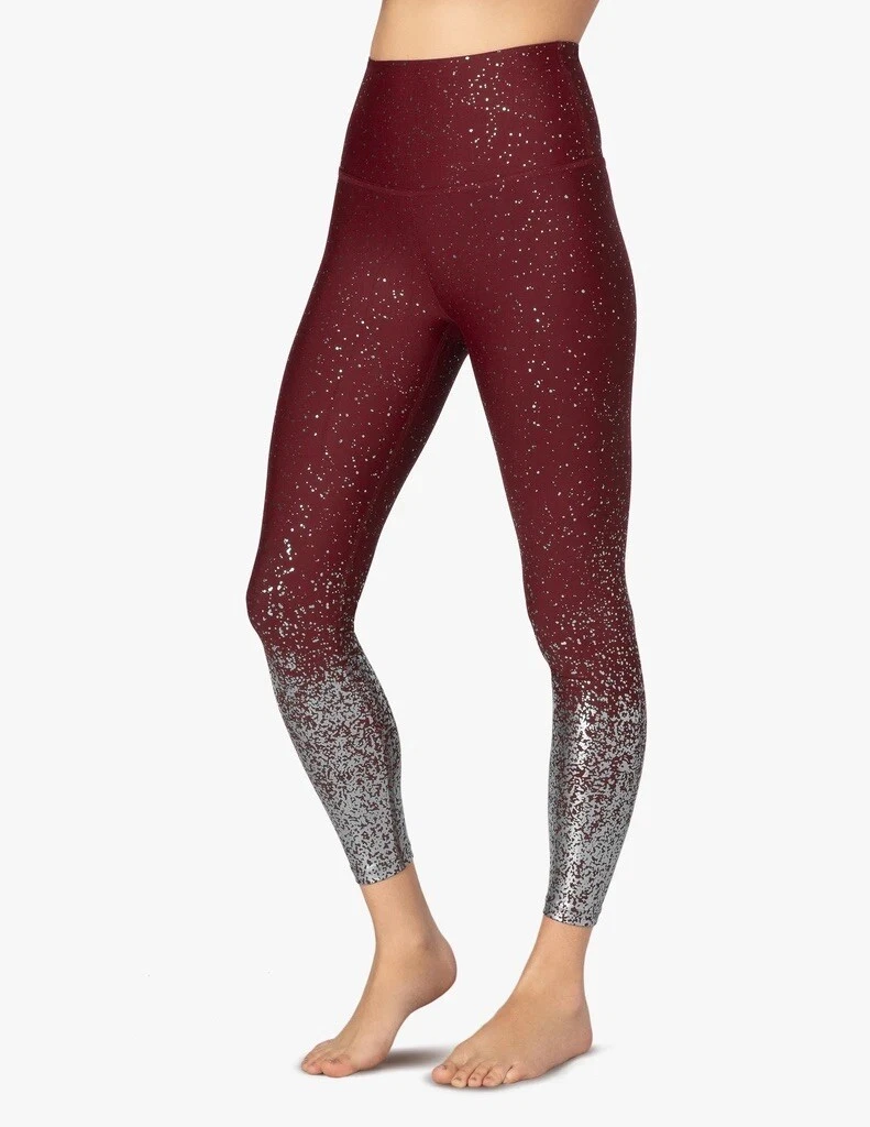 Beyond Yoga Alloy Ombre Metallic Gunmetal Speckle High Rise