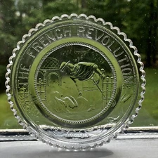 New Bedford MA 1984 French Revolution Play Collectible Pairpoint Glass Cup Plate