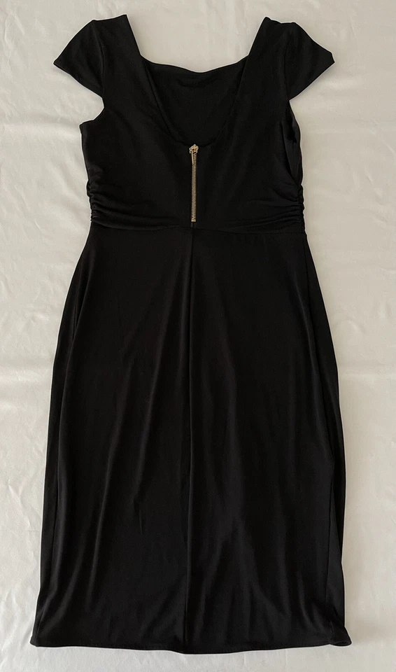 Victoria’s Secret Cobblestone Knot Front Cap Sleeve Tulip Dress Black Size Small - Image 2 of 4