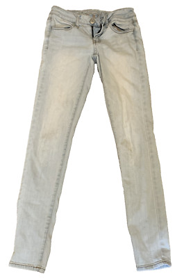 American Eagle AE Womens Jeans Size 0 Light Blue Wash Denim Stretch