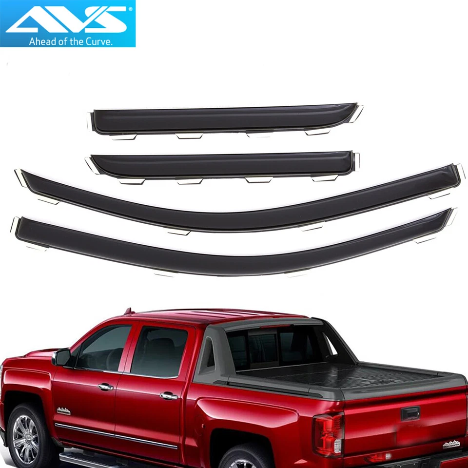 AVS 194528 Visera de ventilación en canal Protectores de lluvia para Silverado/Sierra doble cabina Foto 2 de 3