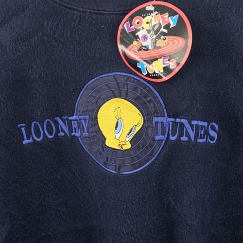 NWT VTG Tweety Bird Sweatshirt Size XL 1996 Pullover Blue Looney Tunes Cartoon - Picture 4 of 12