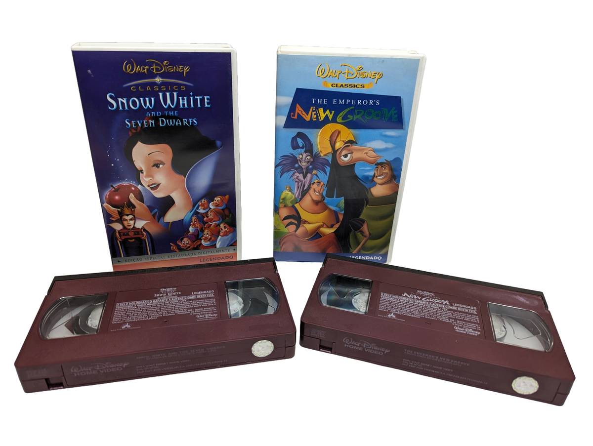 Disney's Snow White & Emperor's New Groove VHS, Brazil Portuguese