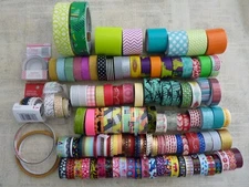 Decorative Craft Tape Lot (130) Rolls - Washi Masking Duct 4lbs