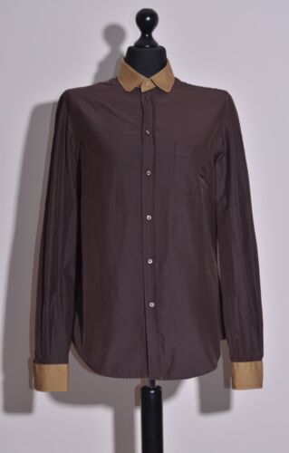 Just Cavalli Slim Fit Men's Long Sleeve Stretch Brown Shirt Size XL - Picture 2 of 7