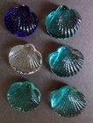 Lot of 6 Recycled Glass Seashell Suncatcher Nautical Theme Garden or Home Decor