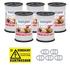 1250m 10mm Weidezaun Band  Elektro Zaun Pferde Pony Rinder Ziegen Hunde Schweine