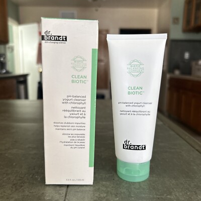 Dr. Brandt Clean Biotic pH-Balanced Yogurt Cleanser Face Wash Full Size 3.5 oz