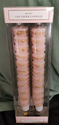 Cupcakes & Cashmere Valentines Rosa Macaron LED Spitzkerzen mit Timer 2er Set