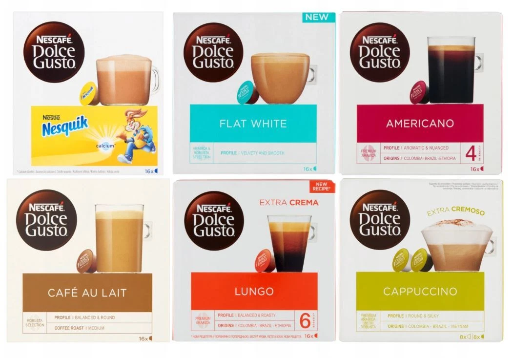 96Pcs Nescafe Dolce Gusto Coffee Capsule With Coffee and Milk