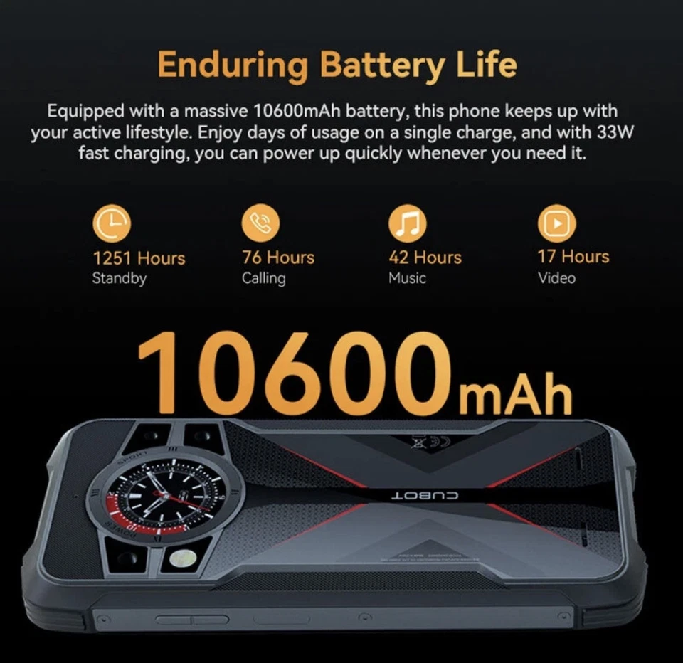 Cubot KingKong 9 Black 512GB + 12GB DualSim Factory Unlocked GSM NFC open box - image 2 of 4