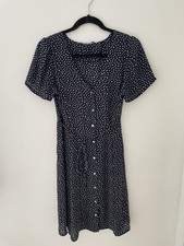 Size 8 Navy button front tea dress