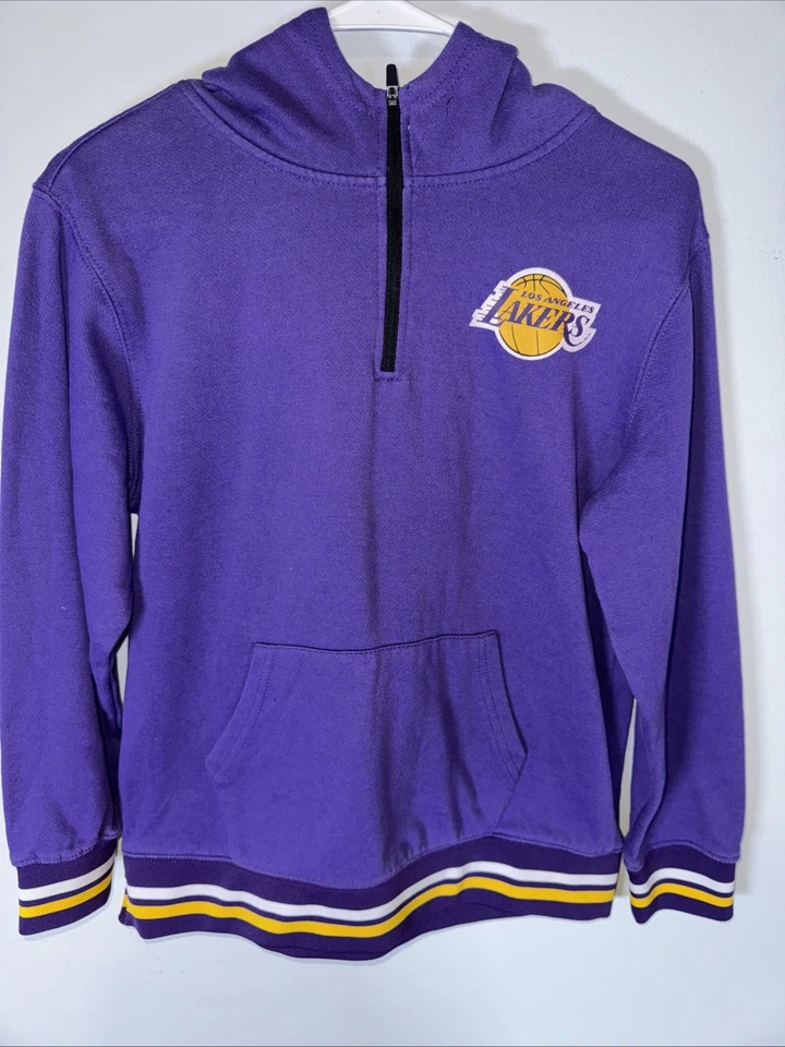 Niños Oficial NBA Púrpura LA Lakers 1/4 Cremallera Jersey Sudadera con Capucha Talla L 14/16 Foto 4 de 4