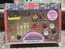 NEW Melissa  Doug 25 Handcrafted Kitchen Set Dollhouse Accessories 1:12