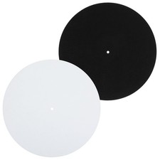 MBAIYO Record Player Mat, 2pcs Turntable Slipmat, 12Inch Felt Black and White