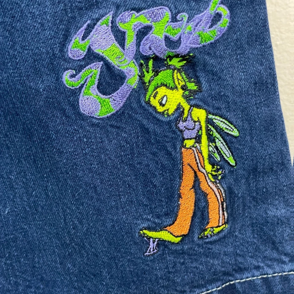 JNCO Vintage Baggy Jeans Girl 7 Amber Fairy RARE Embroidered Logo Hipster Skater - Image 4 of 4