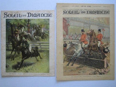LOT 2 N° MAGAZINE NEWSPAPER SOLEIL DU DOMINGO WATERCOLOR FAURET ADRIEN MARIE