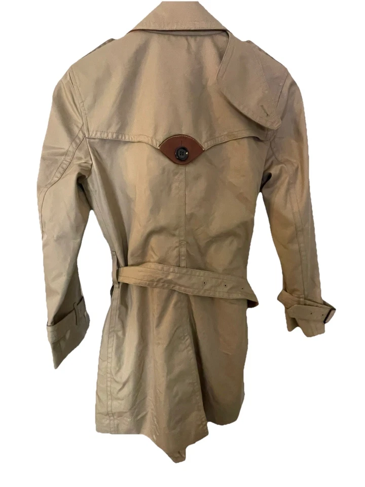COACH F34025 Solid Bordeaux Cotton Trench Coat Beige Women’s Size XS BNWT NEW - Image 2 of 4