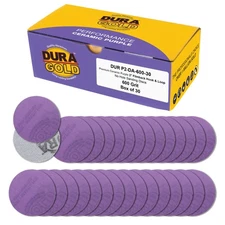 600 Grit 2" Purple Ceramic Sanding Discs, Box of 30 - Hook & Loop Sandpaper