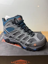 Merrell Moab Velocity Mid Castle Rock Size 8.5 MenComposite Toe Boot Blue Gray