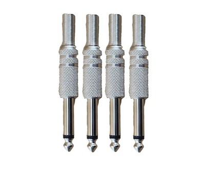 4 Lot Vanco PP18X Silver Tone Metal Plug 1/4  Threaded Audio Adapters