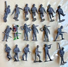 Vintage 1963 Marx 20 Dark Gray German Soldiers - 9 Different Poses