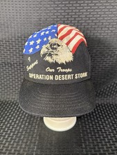 Vintage Operation Desert Storm I Support Our Troops Hat Made in USA Eagle Flag
