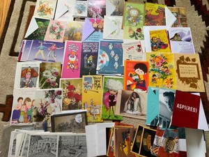 lot of 75+ vintage greeting cards birthday blank hallmark others some envelopes