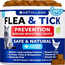 Cat Flea  Tick Chews Natural Prevention Supplement Vitamins 135 Soft Chews