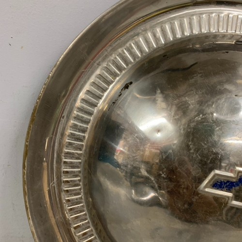 VTG 1950s Camaro Dog Dish Center Cap Hubcap Chevrolet GM 1953? 14" Chrome OEM - Picture 11 of 19