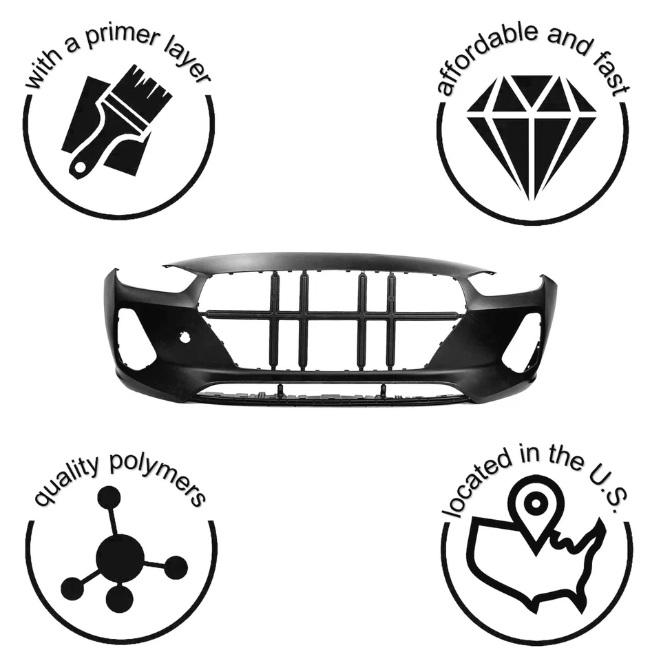 Cubierta de parachoques delantera imprimada para Hyundai Elantra GT HY1000223 2018-2020 Foto 3 de 4