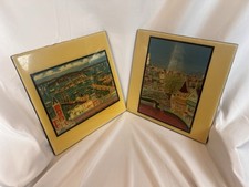 Vintage A.R.T. Co Ceramic Art Tiles Peter Lee Brownlee San Francisco Pair